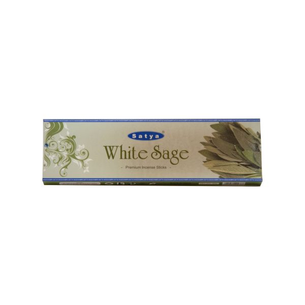 عود دست ساز هندی ساتیا مدل وایت سیج ( مریم گلی ) White Sage - Satya بسته 50 گرمی