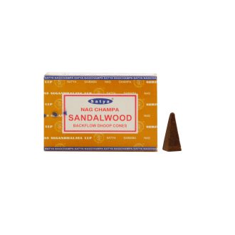 عود آبشاری دست ساز هندی ساتیا مدل ناگ چامپا صندل وود Nag Champa-Sandal Wood بسته 10 عددی